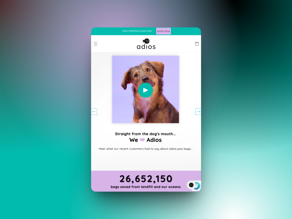 Adios Plastic Shopify website