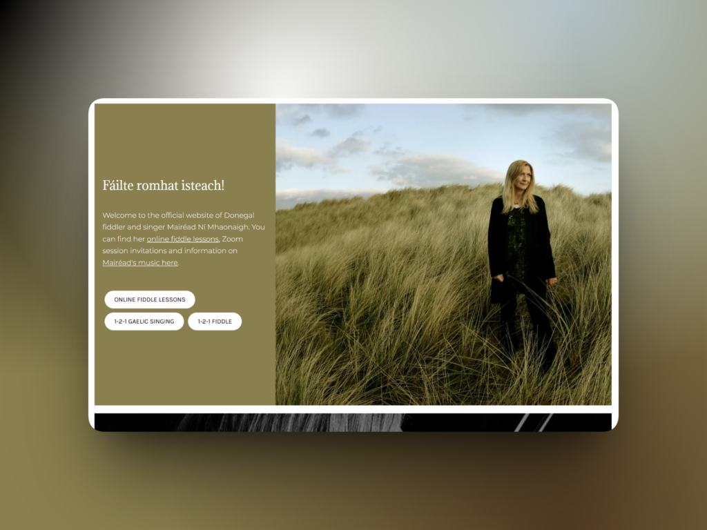 Online fiddle courses with content drip. memberships and subscriptions for Mairéad Ní Mhaonaigh